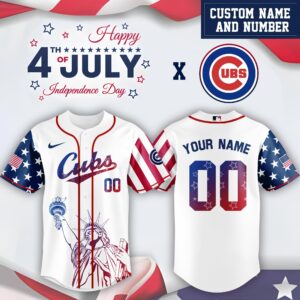 Chicago Cubs x Independence Day Personalized Custom Jersey
