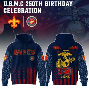 New Orleans Saints x 250 Years Anniversary US Marine Corp U.S.M.C Special Edition Unisex Hoodie