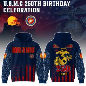 Cleveland Browns x 250 Years Anniversary US Marine Corp U.S.M.C Special Edition Unisex Hoodie