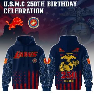 Detroit Lions x 250 Years Anniversary US Marine Corp U.S.M.C Special Edition Unisex Hoodie