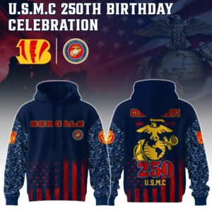 Cincinnati Bengals x 250 Years Anniversary US Marine Corp U.S.M.C Special Edition Unisex Hoodie