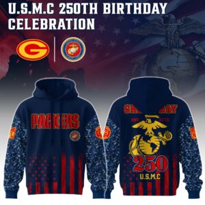Green Bay Packers x 250 Years Anniversary US Marine Corp U.S.M.C Special Edition Unisex Hoodie