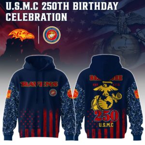 Baltimore Ravens x 250 Years Anniversary US Marine Corp U.S.M.C Special Edition Unisex Hoodie
