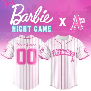 Oakland Athletics x Barbie Night Game Personalized Custom Jersey