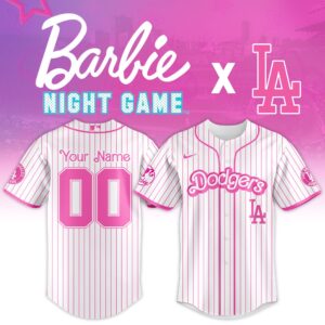 Los Angeles Dodgers x Barbie Night Game Personalized Custom Jersey
