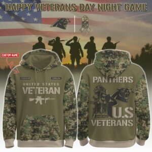 Carolina Panthers x US Veterans Salute Personalized Custom Unisex Hoodie