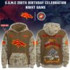 Denver Broncos x 250th Birthday US Marine Corps U.S.M.C Personalized Custom Unisex Hoodie