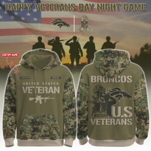 Denver Broncos x US Veterans Salute Personalized Custom Unisex Hoodie