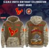 Houston Texans x 250th Birthday US Marine Corps U.S.M.C Personalized Custom Unisex Hoodie