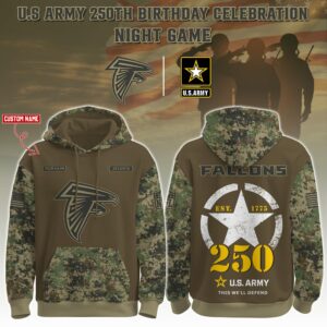 Atlanta Falcons x 250th Birthday US Army Personalized Custom Unisex Hoodie