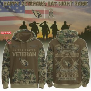 Arizona Cardinals x US Veterans Salute Vers 2 Personalized Custom Unisex Hoodie