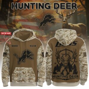 Detroit Lions x Deer Hunter Personalized Custom Unisex Hoodie