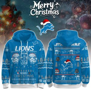 Detroit Lions x The Force Star Wars Merry Christmas Unisex Hoodie
