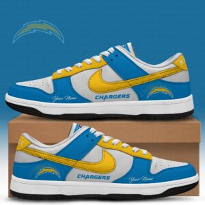 Los Angeles Chargers x Personalized Dunk Low Shoes Special Edition