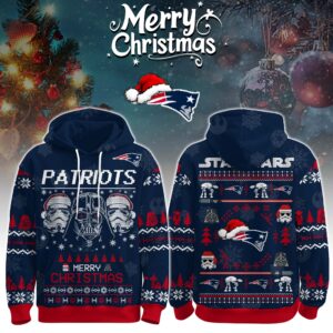New England Patriots x The Force Star Wars Merry Christmas Unisex Hoodie
