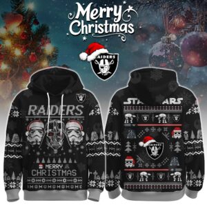 Las Vegas Raiders x The Force Star Wars Merry Christmas Unisex Hoodie