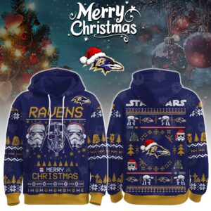 Baltimore Ravens x The Force Star Wars Merry Christmas Unisex Hoodie