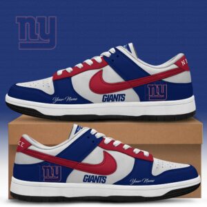 New York Giants x Personalized Dunk Low Shoes Special Edition