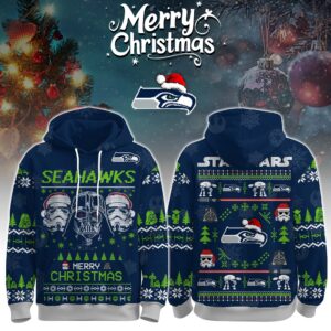 Seattle Seahawks x The Force Star Wars Merry Christmas Unisex Hoodie