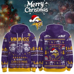 Minnesota Vikings x The Force Star Wars Merry Christmas Unisex Hoodie