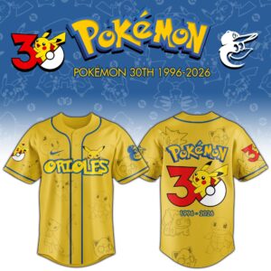 Baltimore Orioles x Pokémon 30th Anniversary Special Edition Jersey