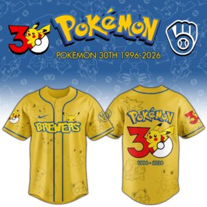 Milwaukee Brewers x Pokémon 30th Anniversary Special Edition Jersey